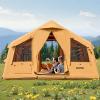 imageVEVOR Inflatable Tents for Camping Easy Setup Blow up Tent with Hand Pump 4 Season Glamping Tent with Stove Jack Doors ampamp Mesh Windows Storage Bag Included for Easy Taking812 Person With 2 Skylights