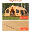 imageVEVOR Inflatable Tents for Camping Easy Setup Blow up Tent with Hand Pump 4 Season Glamping Tent with Stove Jack Doors ampamp Mesh Windows Storage Bag Included for Easy Taking812 Person With 2 Skylights