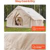 imageVEVOR Inflatable Tents for Camping Easy Setup Blow up Tent with Hand Pump 4 Season Glamping Tent with Stove Jack Doors ampamp Mesh Windows Storage Bag Included for Easy Taking46 Person