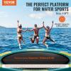 imageVEVOR Inflatable Water Bouncer 13ft Recreational Water Trampoline Portable Bounce Swim Platform with 3Step Ladder ampamp Electric Air Pump Kids Adults Floating Rebounder for Pool Lake Water Sports