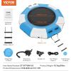 imageVEVOR Inflatable Water Bouncer 15ft Recreational Water Trampoline Portable Bounce Swim Platform with 3Step Ladder ampamp Electric Air Pump Kids Adults Floating Rebounder for Pool Lake Water Sportsblue