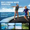 imageVEVOR Inflatable Water Bouncer 15ft Recreational Water Trampoline Portable Bounce Swim Platform with 3Step Ladder ampamp Electric Air Pump Kids Adults Floating Rebounder for Pool Lake Water Sportsgreen