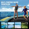 imageVEVOR Inflatable Water Bouncer 15ft Recreational Water Trampoline Portable Bounce Swim Platform with 3Step Ladder ampamp Electric Air Pump Kids Adults Floating Rebounder for Pool Lake Water Sportsyellow