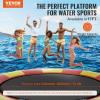 imageVEVOR Inflatable Water Bouncer 15ft Recreational Water Trampoline Portable Bounce Swim Platform with 3Step Ladder ampamp Electric Air Pump Kids Adults Floating Rebounder for Pool Lake Water Sportsred