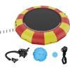 imageVEVOR Inflatable Water Bouncer 15ft Recreational Water Trampoline Portable Bounce Swim Platform with 3Step Ladder ampamp Electric Air Pump Kids Adults Floating Rebounder for Pool Lake Water Sportsred