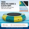 imageVEVOR Inflatable Water Bouncer 15ft Recreational Water Trampoline Portable Bounce Swim Platform with 3Step Ladder ampamp Electric Air Pump Kids Adults Floating Rebounder for Pool Lake Water Sportsyellow
