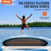 imageVEVOR Inflatable Water Bouncer 15ft Recreational Water Trampoline Portable Bounce Swim Platform with 3Step Ladder ampamp Electric Air Pump Kids Adults Floating Rebounder for Pool Lake Water Sportsblue