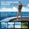 imageVEVOR Inflatable Water Bouncer 15ft Recreational Water Trampoline Portable Bounce Swim Platform with 3Step Ladder ampamp Electric Air Pump Kids Adults Floating Rebounder for Pool Lake Water Sportsblue
