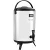 imageVEVOR Insulated Beverage Dispenser 15 Gal6L Stainless Steel Thermal Drink Server with Spigot ampamp Temp Display Suitable for Hot and Cold Drinks for Tea Coffee Water in Cafes ampamp Restaurants Silver32Gal 12L 1Pack