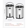 imageVEVOR Insulated Beverage Dispenser 15 Gal6L Stainless Steel Thermal Drink Server with Spigot ampamp Temp Display Suitable for Hot and Cold Drinks for Tea Coffee Water in Cafes ampamp Restaurants Silver32Gal 12L 2Pack