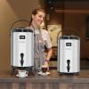 imageVEVOR Insulated Beverage Dispenser 15 Gal6L Stainless Steel Thermal Drink Server with Spigot ampamp Temp Display Suitable for Hot and Cold Drinks for Tea Coffee Water in Cafes ampamp Restaurants Silver32Gal 12L 2Pack