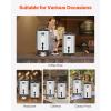 imageVEVOR Insulated Beverage Dispenser 15 Gal6L Stainless Steel Thermal Drink Server with Spigot ampamp Temp Display Suitable for Hot and Cold Drinks for Tea Coffee Water in Cafes ampamp Restaurants Silver32Gal 12L 2Pack