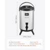 imageVEVOR Insulated Beverage Dispenser 15 Gal6L Stainless Steel Thermal Drink Server with Spigot ampamp Temp Display Suitable for Hot and Cold Drinks for Tea Coffee Water in Cafes ampamp Restaurants Silver2Gal 76L 1Pack