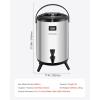 imageVEVOR Insulated Beverage Dispenser 15 Gal6L Stainless Steel Thermal Drink Server with Spigot ampamp Temp Display Suitable for Hot and Cold Drinks for Tea Coffee Water in Cafes ampamp Restaurants Silver32Gal 12L 1Pack