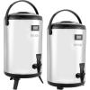 imageVEVOR Insulated Beverage Dispenser 15 Gal6L Stainless Steel Thermal Drink Server with Spigot ampamp Temp Display Suitable for Hot and Cold Drinks for Tea Coffee Water in Cafes ampamp Restaurants Silver32Gal 12L 2Pack