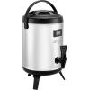 imageVEVOR Insulated Beverage Dispenser 15 Gal6L Stainless Steel Thermal Drink Server with Spigot ampamp Temp Display Suitable for Hot and Cold Drinks for Tea Coffee Water in Cafes ampamp Restaurants Silver15Gal 6L 1Pack
