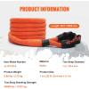 imageVEVOR Kinetic Recovery Rope 1 x 30ft MBS38000Lbs 100 Nylon HeavyDuty Off Road Snatch Strap Extreme Duty 30 Elasticity Energy Snatch Strap for 4x4 Offroad Vehicle Truck ATV UTV TractorOrange