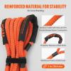 imageVEVOR Kinetic Recovery Rope 1 x 30ft MBS38000Lbs 100 Nylon HeavyDuty Off Road Snatch Strap Extreme Duty 30 Elasticity Energy Snatch Strap for 4x4 Offroad Vehicle Truck ATV UTV TractorOrange