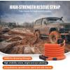 imageVEVOR Kinetic Recovery Rope 1 x 30ft MBS38000Lbs 100 Nylon HeavyDuty Off Road Snatch Strap Extreme Duty 30 Elasticity Energy Snatch Strap for 4x4 Offroad Vehicle Truck ATV UTV TractorOrange