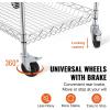 imageVEVOR Kitchen Utility Cart 3 Tiers Wire Rolling Table with 661 LBS Capacity Steel Service Desk on Wheels Metal Storage Trolley with 80 mm Deep Basket Curved Handle PP Liner 6 Hooks18D x 30W x 324H