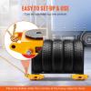 imageVEVOR Machine Skate 6T Machinery Skate Dolly 13228 lbs Machinery Moving Skate Machinery Mover Skate with 360 Rotation Cap and PU Directional Rollers Heavy Duty Industrial Moving Equipment Yellow4 PU Wheels