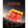 imageVEVOR Machine Skate 6T Machinery Skate Dolly 13228 lbs Machinery Moving Skate Machinery Mover Skate with 360 Rotation Cap and PU Directional Rollers Heavy Duty Industrial Moving Equipment Yellowwith 135in handle