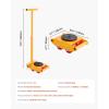 imageVEVOR Machine Skate 6T Machinery Skate Dolly 13228 lbs Machinery Moving Skate Machinery Mover Skate with 360 Rotation Cap and PU Directional Rollers Heavy Duty Industrial Moving Equipment Yellowwith 135in handle
