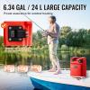 imageVEVOR Marine Tank 634Gallon24L Portable Tank with 98ft Hose Gauge for Outboard Engine Yacht Fishing Deck Boat Red