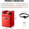 imageVEVOR Marine Tank 634Gallon24L Portable Tank with 98ft Hose Gauge for Outboard Engine Yacht Fishing Deck Boat Red