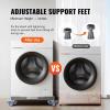 imageVEVOR Mini Fridge Stand 1625 Adjustable Dolly Washing Machine Stand Base with 4 Strong Feet 4 Locking Swivel Wheels Furniture Mover Mobile Base for Washing Machine Washer and Dryer1625inch