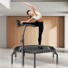 imageVEVOR Mini Trampoline 545 Inch Fitness Rebounder Max Load 450 lbs Exercise Trampoline Stable ampamp Quiet Small Trampoline with 3 Levels Height Adjustable Foam Handle for Adults IndoorGarden Workout