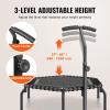 imageVEVOR Mini Trampoline 545 Inch Fitness Rebounder Max Load 450 lbs Exercise Trampoline Stable ampamp Quiet Small Trampoline with 3 Levels Height Adjustable Foam Handle for Adults IndoorGarden Workout