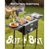 imageVEVOR Outdoor Propane Deep Fryer DualTank 8QTx2 Commercial Fryer Stainless Steel Cooker with Foldable Platform Dual Basket and Heat Adjustment Floor Standing Fryers for Restaurant Home Snack Bar