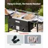 imageVEVOR Outdoor Propane Deep Fryer DualTank 8QTx2 Commercial Fryer Stainless Steel Cooker with Foldable Platform Dual Basket and Heat Adjustment Floor Standing Fryers for Restaurant Home Snack Bar