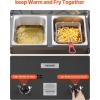 imageVEVOR Outdoor Propane Deep Fryer DualTank 8QTx2 Commercial Fryer Stainless Steel Cooker with Foldable Platform Dual Basket and Heat Adjustment Floor Standing Fryers for Restaurant Home Snack Bar