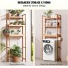 imageVEVOR Over The Toilet Storage 3Tier Adjustable Over Toilet Bathroom Organizer Bamboo Storage Shelf Rack with 3 Hooks Freestanding Easy Assembly Laundry Space Saver Fit Most Toilets WhiteBamboo