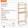 imageVEVOR Over The Toilet Storage 3Tier Adjustable Over Toilet Bathroom Organizer Bamboo Storage Shelf Rack with 3 Hooks Freestanding Easy Assembly Laundry Space Saver Fit Most Toilets WhiteBamboo
