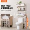 imageVEVOR Over The Toilet Storage 3Tier Adjustable Over Toilet Bathroom Organizer Bamboo Storage Shelf Rack with 3 Hooks Freestanding Easy Assembly Laundry Space Saver Fit Most Toilets WhiteWhite