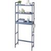 imageVEVOR Over The Toilet Storage 3Tier Adjustable Over Toilet Bathroom Organizer Bamboo Storage Shelf Rack with 3 Hooks Freestanding Easy Assembly Laundry Space Saver Fit Most Toilets WhiteGrey