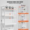 imageVEVOR Over The Toilet Storage 3Tier Adjustable Over Toilet Bathroom Organizer Bamboo Storage Shelf Rack with 3 Hooks Freestanding Easy Assembly Laundry Space Saver Fit Most Toilets WhiteWhite