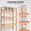 imageVEVOR Over The Toilet Storage 3Tier Adjustable Over Toilet Bathroom Organizer Bamboo Storage Shelf Rack with 3 Hooks Freestanding Easy Assembly Laundry Space Saver Fit Most Toilets WhiteBamboo
