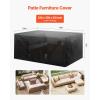 imageVEVOR Patio Furniture Cover 420D Heavy Duty Waterproof Outdoor Dining Table and Chairs Cover Large Squre Patio Table Covers with Air Vent for All Weather 74L x 74W x 28H inch Black126L x 126W x 32H