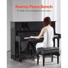 imageVEVOR Piano Bench 295quot x 14quot x 203quot Duet Keyboard Piano Chair with 203quot234 Adjustable Height Padded Cushion Storage Compartment for Music Books Wooden Piano Stool Seat for Vanity Bedroom22 x 13 x 193