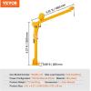 imageVEVOR Pickup Truck Crane with 1100 lbs Manual Winch Folding TruckMounted Bed Crane Steel Pickup Truck Jib Crane Hoist 360 Swivel for Lifting Goods in Construction Factory