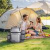 imageVEVOR Picnic Backpack Beach Picnic Backpack Bag for 4 Person with Insulated Cooler Compartment Detachable BottleWine Holder Lightweight Blanket Plates and Cutlery Set for Hiking ampamp Camping Browndouble layer for 4  gray