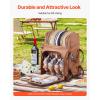 imageVEVOR Picnic Backpack Beach Picnic Backpack Bag for 4 Person with Insulated Cooler Compartment Detachable BottleWine Holder Lightweight Blanket Plates and Cutlery Set for Hiking ampamp Camping Browndouble layer for 4  browne