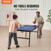imageVEVOR Ping Pong Table MidSize Table Tennis Game Indoor MDF Table Tennis Table Foldable Portable Complete Ping Pong Table Set with Net 2 Paddles 3 Balls Carry Bag Handle No Assembly Required