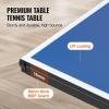 imageVEVOR Ping Pong Table Professional Table Tennis Game Indoor MDF Portable Table Tennis Table Foldable Ping Pong Table with Quick Clamp Net and Lockable Wheel 10 Minute Easy Assembly 18mm Tabletops
