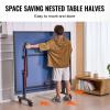 imageVEVOR Ping Pong Table Professional Table Tennis Game Indoor MDF Portable Table Tennis Table Foldable Ping Pong Table with Quick Clamp Net and Lockable Wheel 10 Minute Easy Assembly 18mm Tabletops