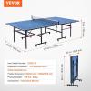 imageVEVOR Ping Pong Table Professional Table Tennis Game Indoor MDF Portable Table Tennis Table Foldable Ping Pong Table with Quick Clamp Net and Lockable Wheel 10 Minute Easy Assembly 12mm Tabletops
